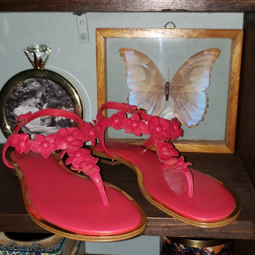 New Michael Kors Tricia 3D Floral Thong Sandal 8 - Picture 7 of 8